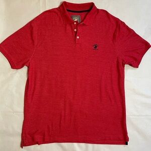 New Beverly Hills Polo Club Red Cotton Polo Shirt Size XL